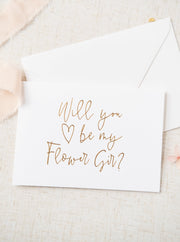 Will you be my Flower Girl? Gold Foil Card