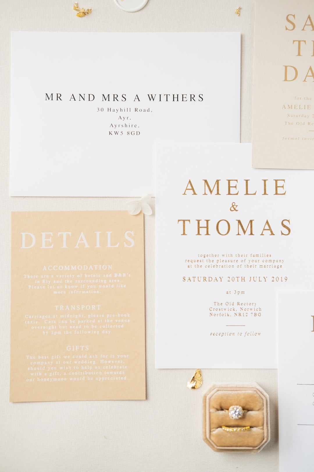 modern minimalistic wedding stationery