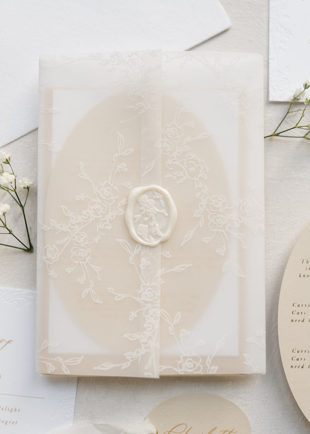 White Floral Vellum Wraps