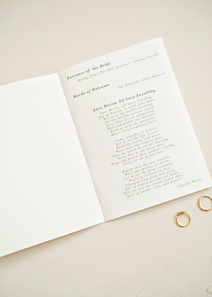 Bella Order of Service Booklet