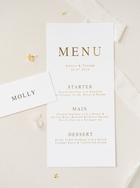 Amelie Menu Card