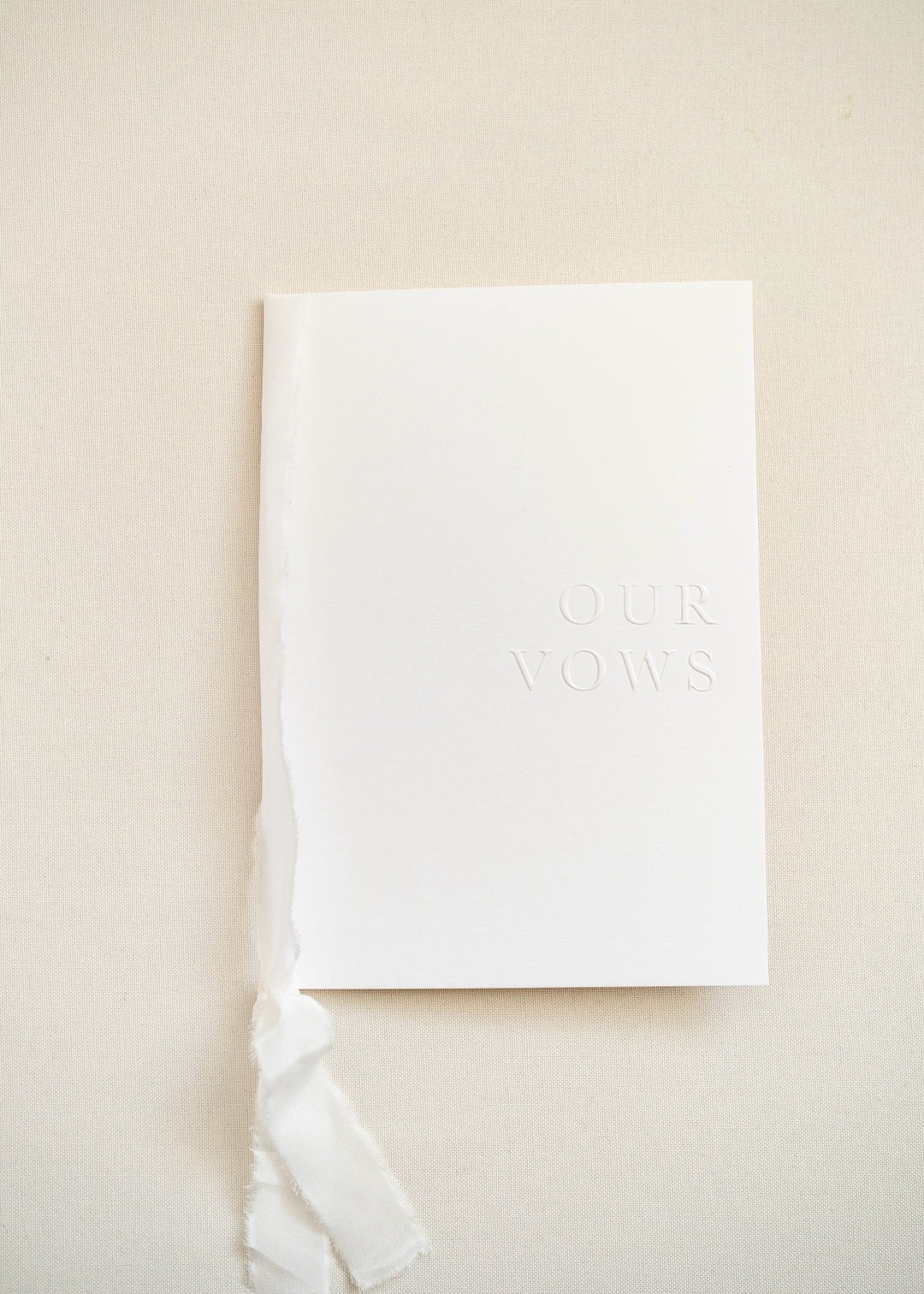 Blind Embossed Our Vows Booklet White