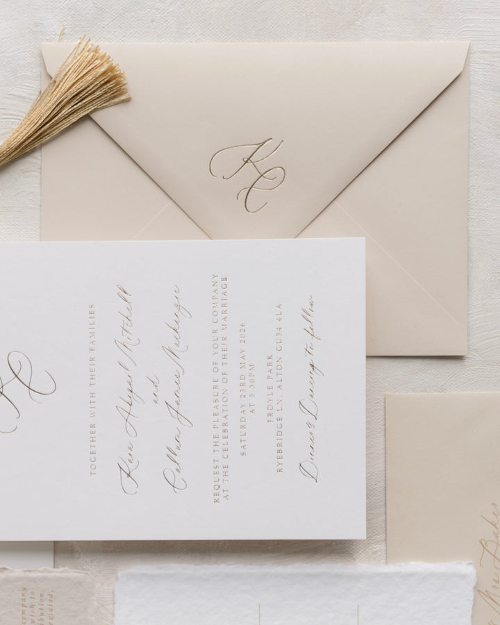 Foil Monogram Invitation Envelopes