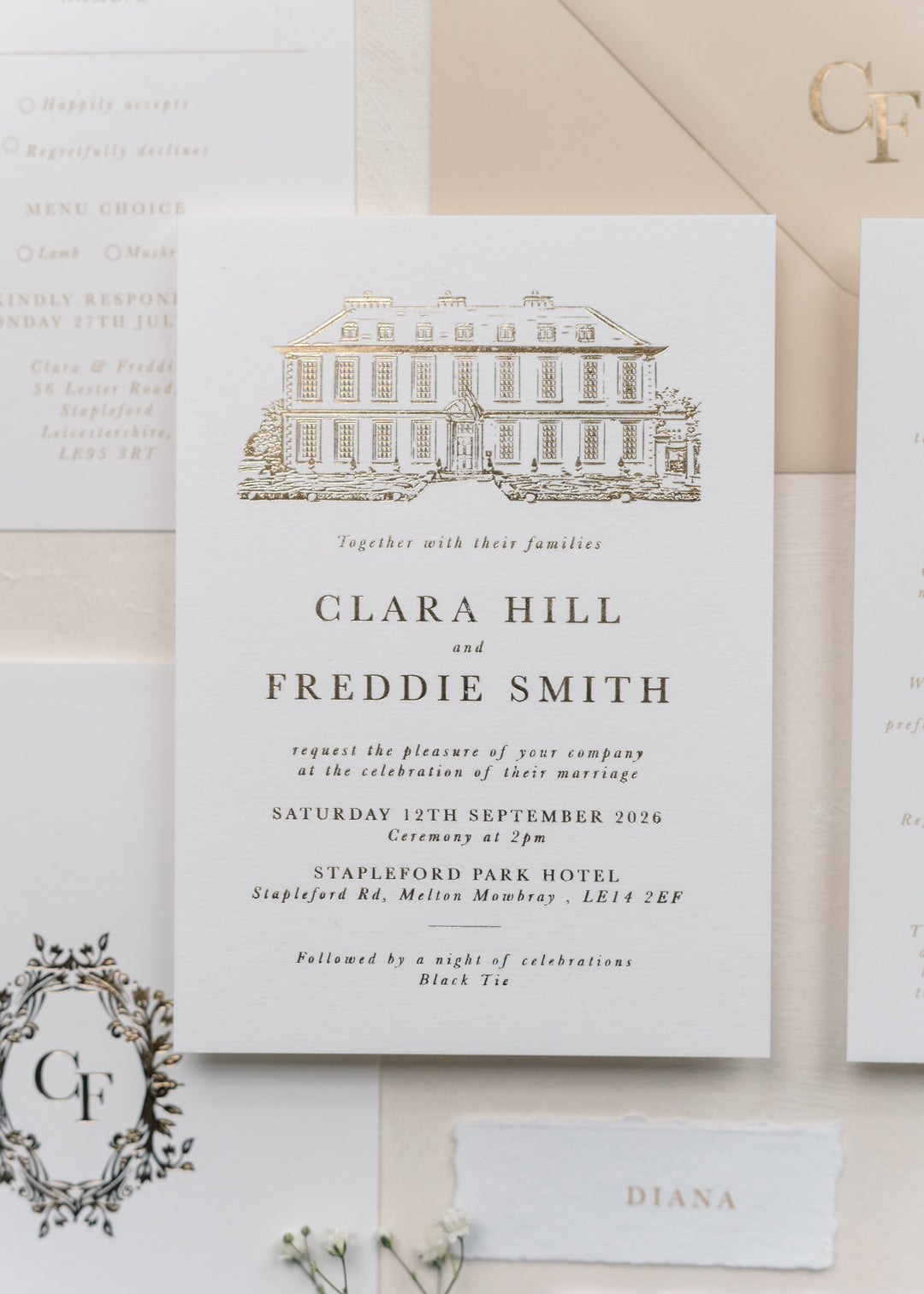 Clara Pocketfold Wedding Invitation
