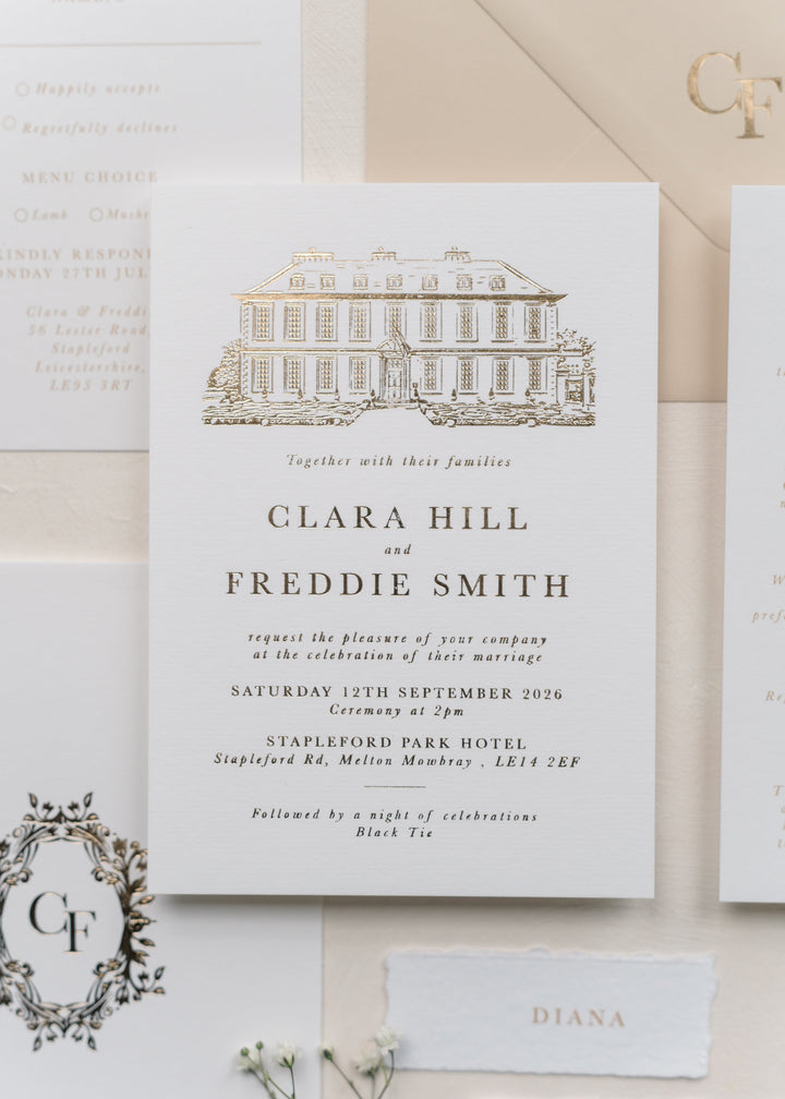 Clara Pocketfold Wedding Invitation