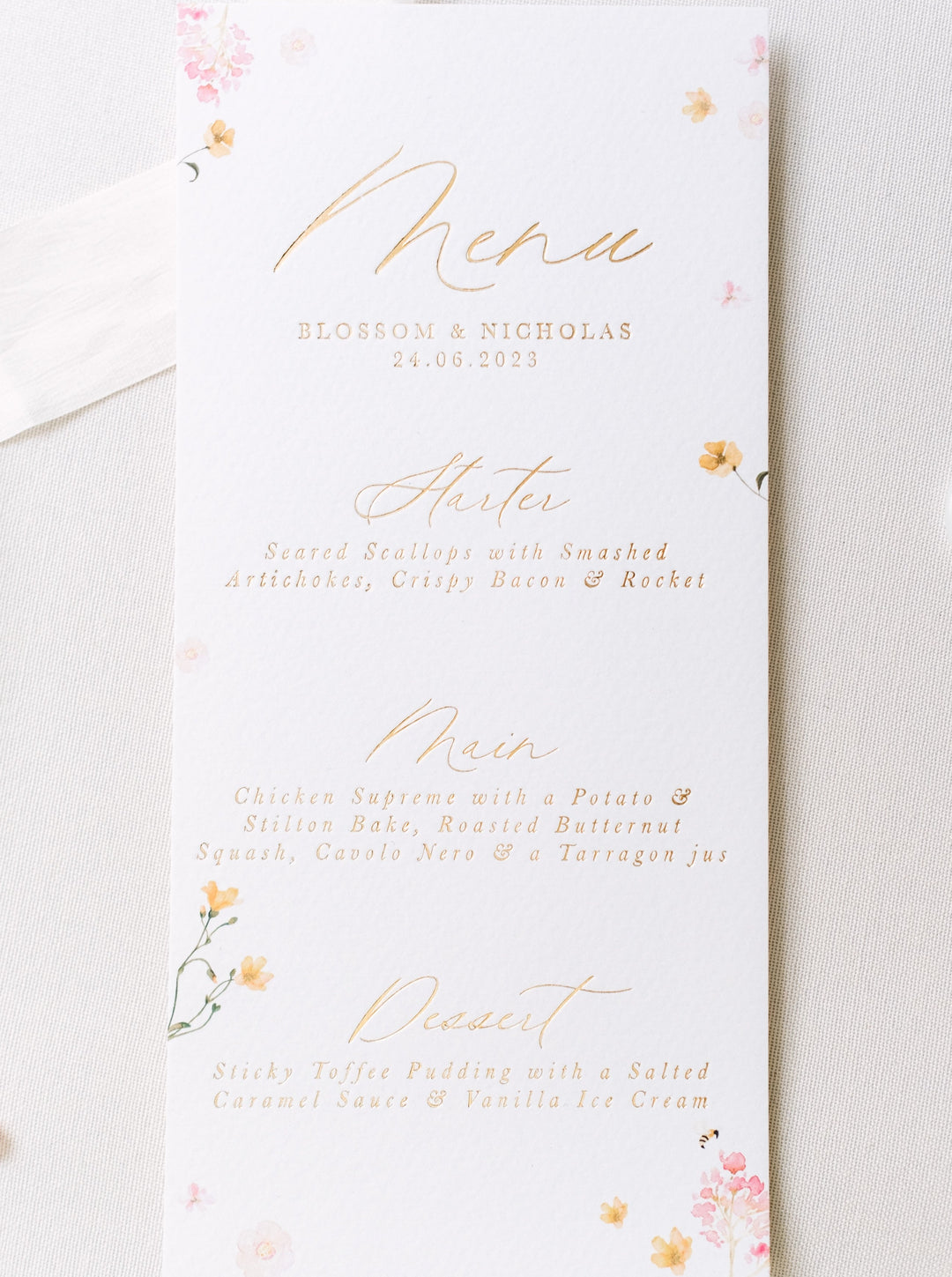 Blossom Floral Menu Card