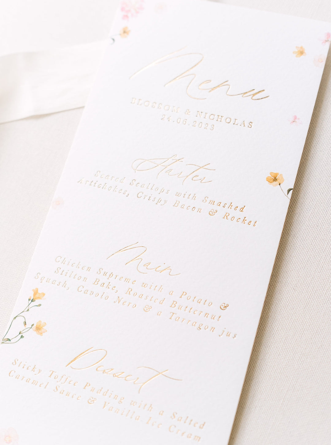 Blossom Floral Menu Card