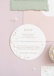 Floral circle RSVP card