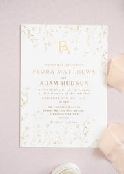 Floral wedding invitation