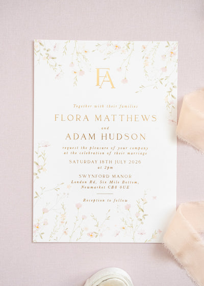 Floral wedding invitation