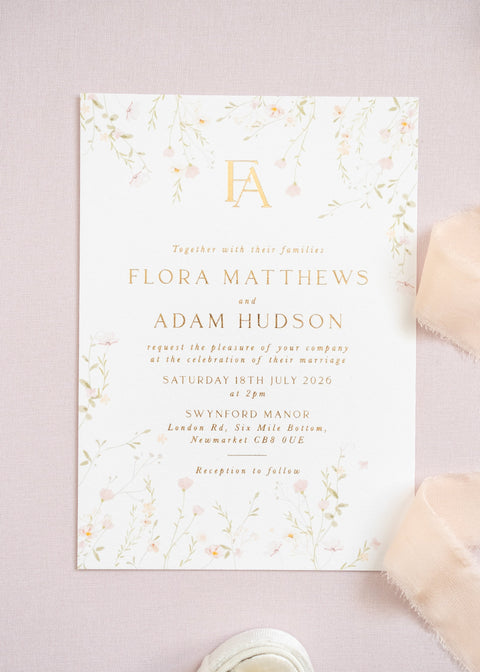 Floral wedding invitation