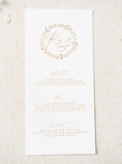 Rosa Menu Card