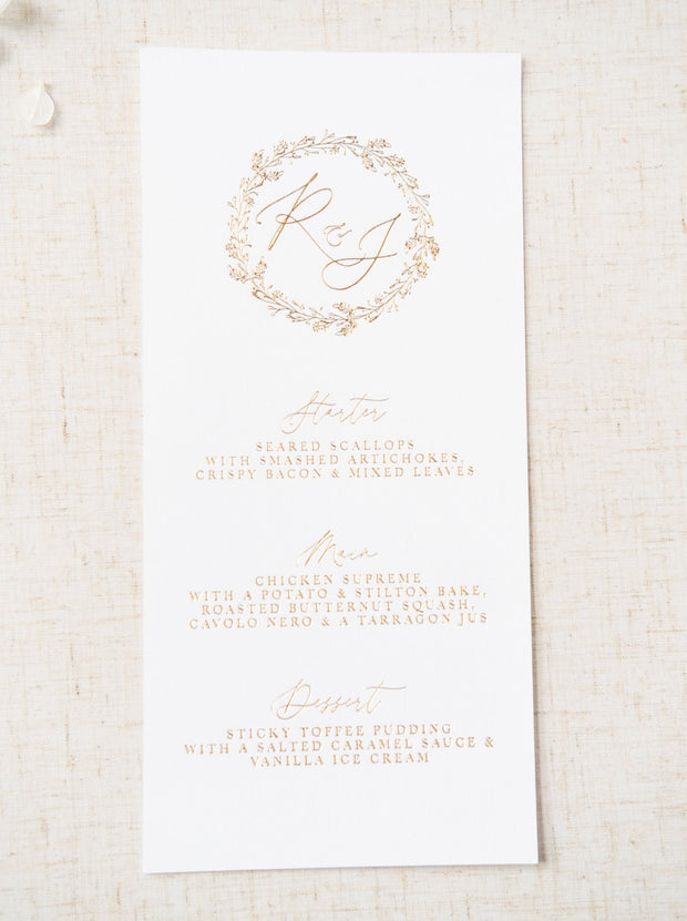 Rosa Menu Card