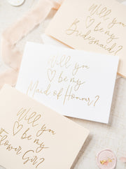 Will you be my Maid of Honour? Gold Foil Card