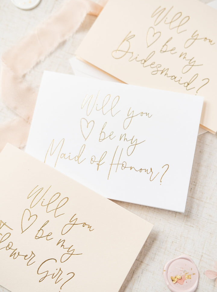 Will you be my Flower Girl? Gold Foil Card