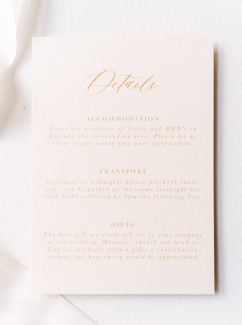 Bella Details Card