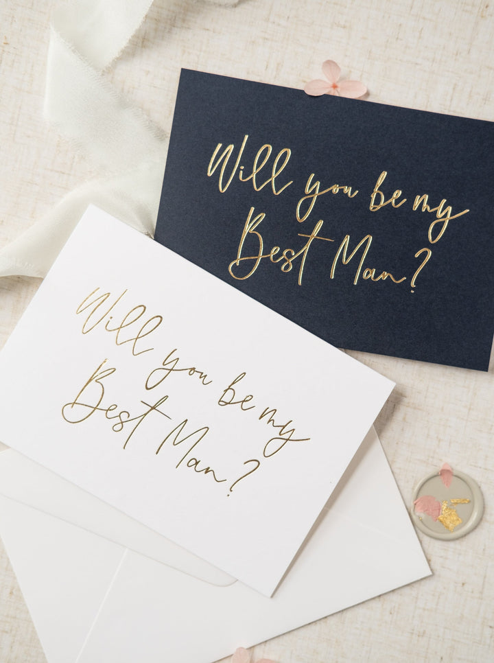 Will you be my Best Man? Gold Foil Card