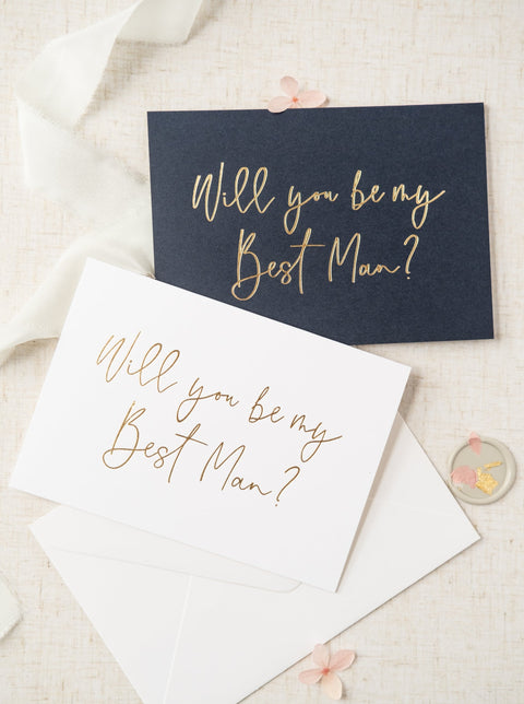 Will you be my Best Man? Gold Foil Card