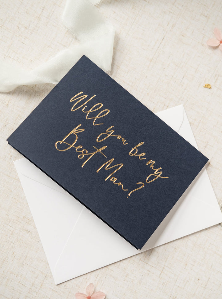 Will you be my Best Man? Gold Foil Card