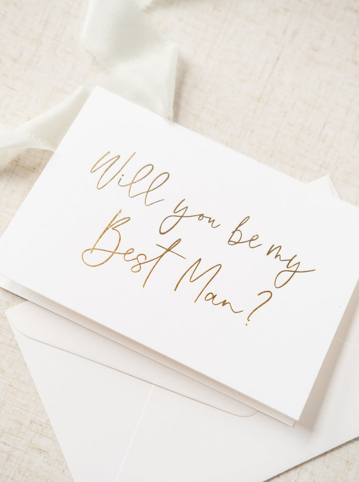 Will you be my Best Man? Gold Foil Card