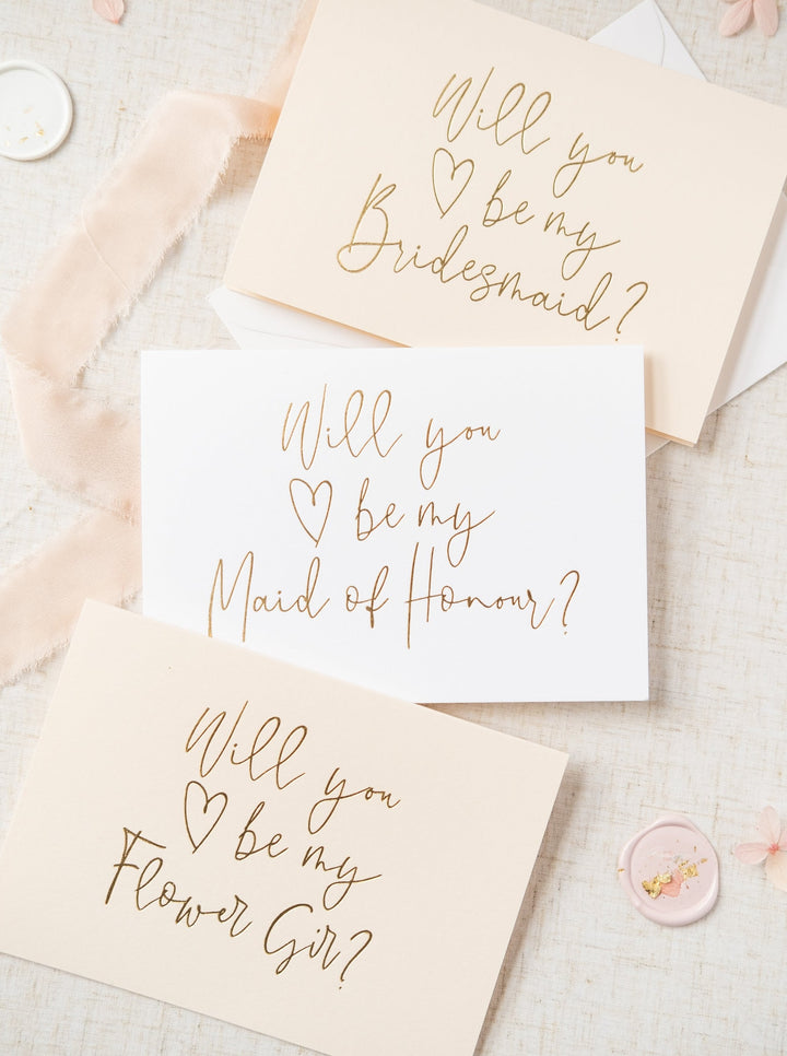Will you be my Flower Girl? Gold Foil Card
