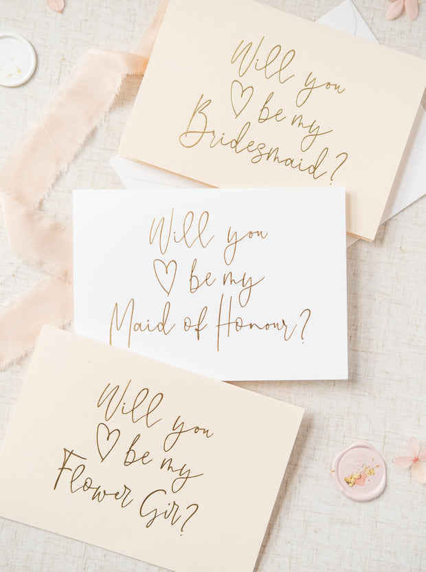 Will you be my Bridesmaid? Gold Foil Card