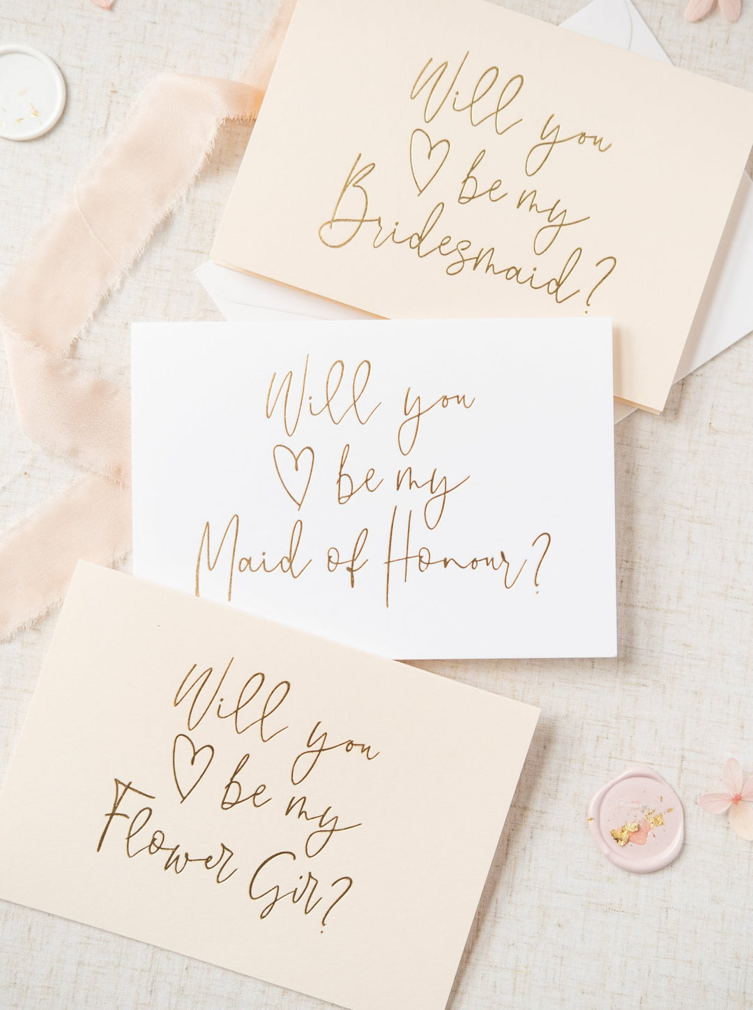 Will you be my Maid of Honour? Gold Foil Card