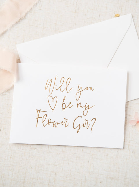 Will you be my Flower Girl? Gold Foil Card