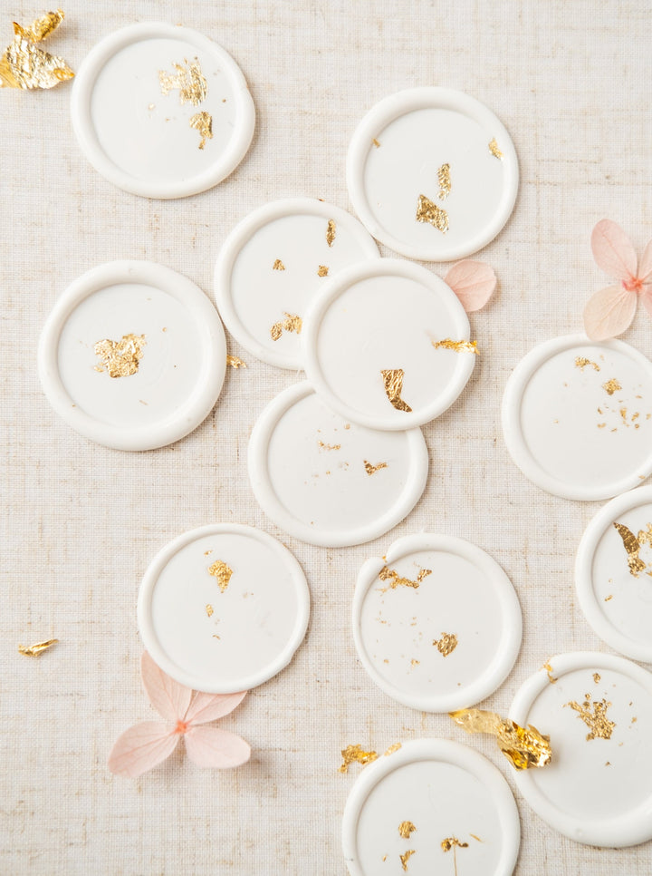 White & Gold Fleck Wax Seals