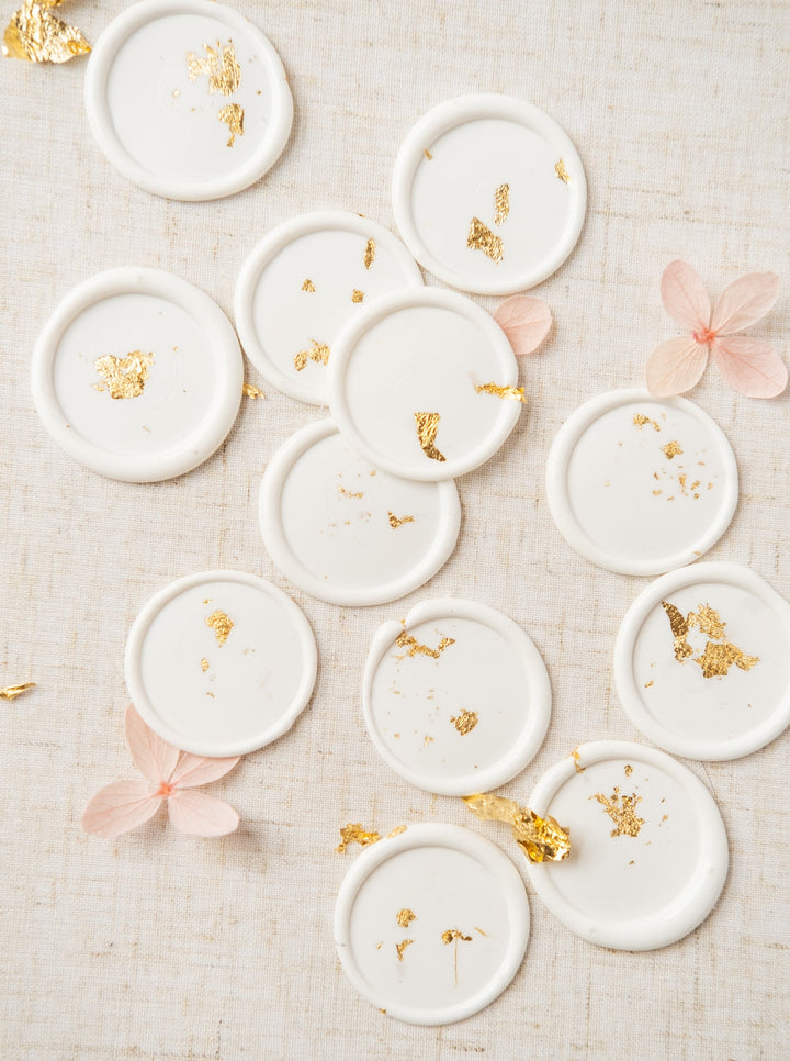 White & Gold Fleck Wax Seals