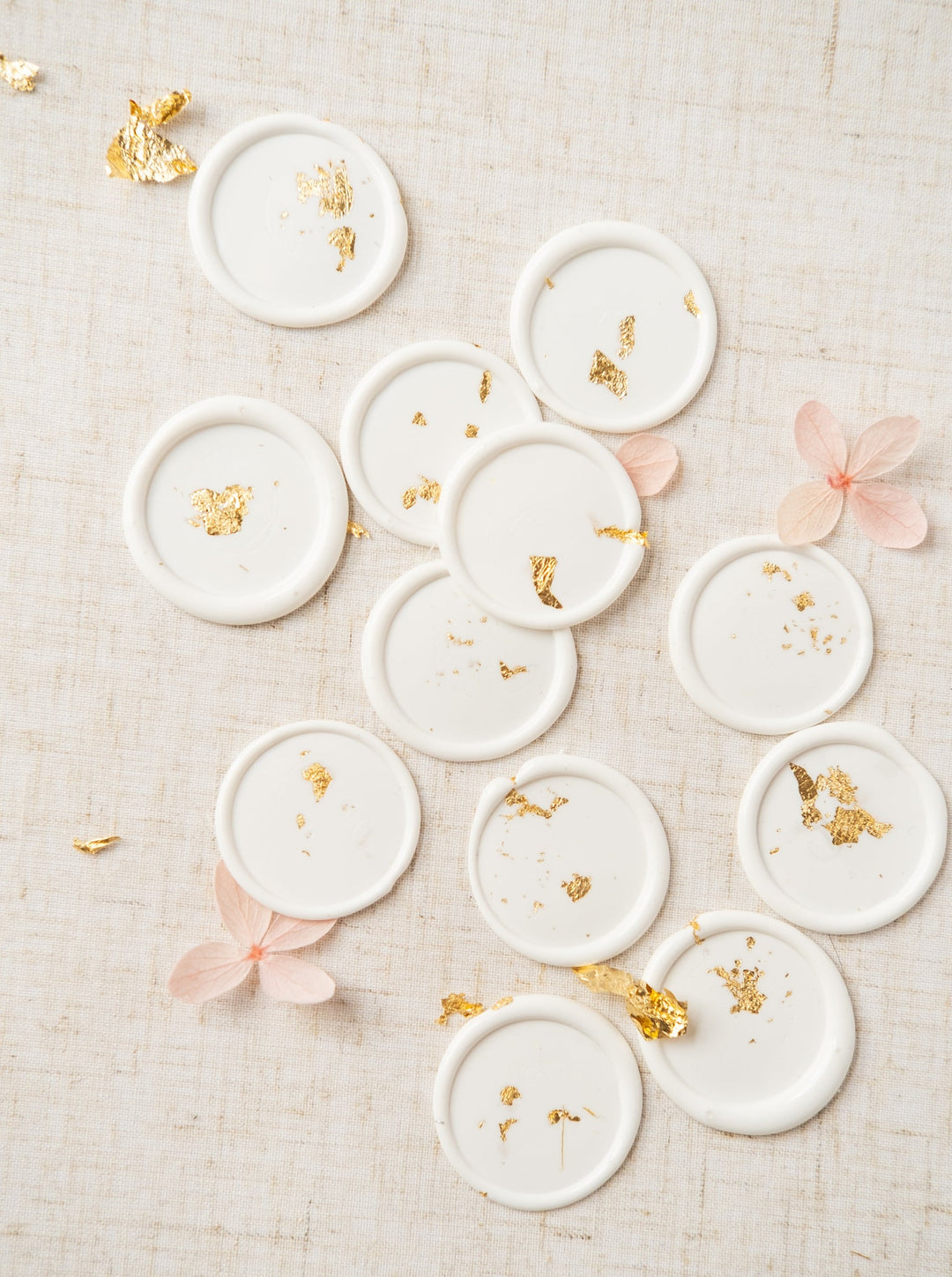 White & Gold Fleck Wax Seals