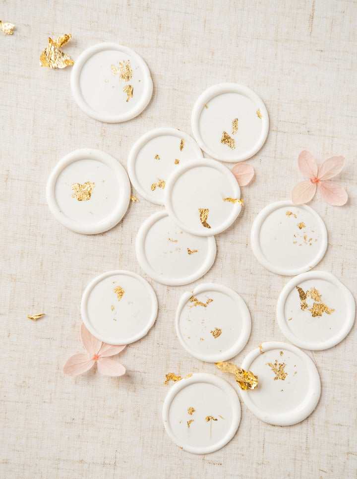 White & Gold Fleck Wax Seals